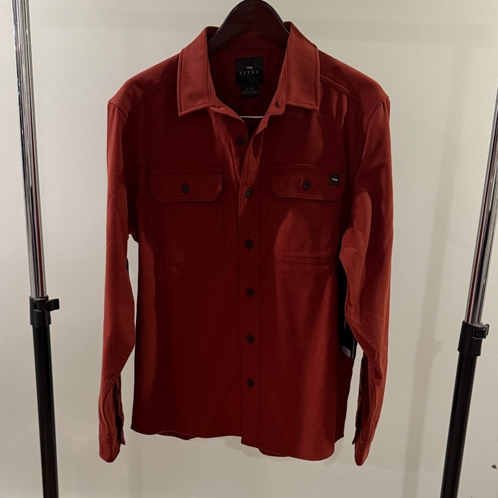 SITKA Men's Red Casual Button Down Shirt